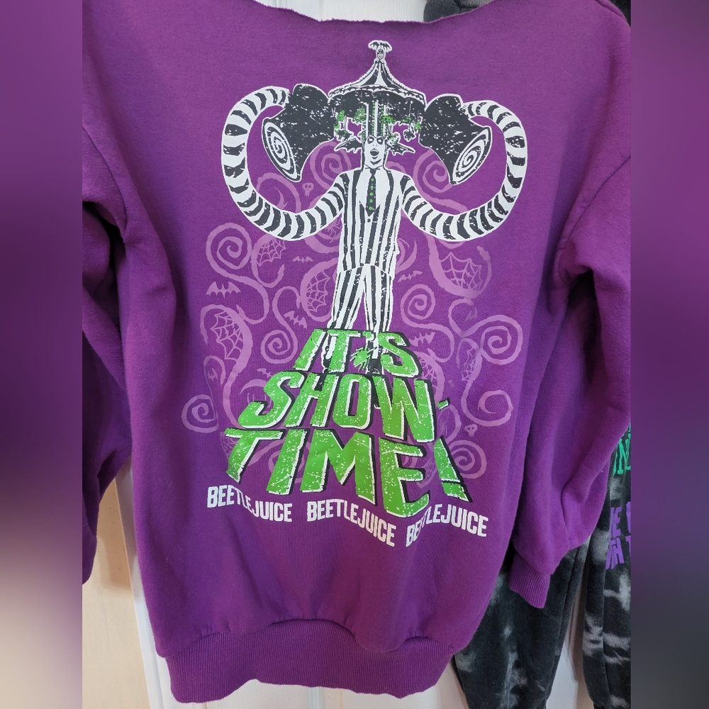 Purple Graphic Sweatshirt & Black Tie-Dye Joggers Set - Purple/Black - Picture 2 of 14